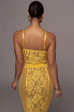 JLUXLABEL DRESSES YELLOW NIYKEE MESH AND LACE SET 18 JLUXLABEL DRESSES YELLOW NIYKEE MESH AND LACE SET