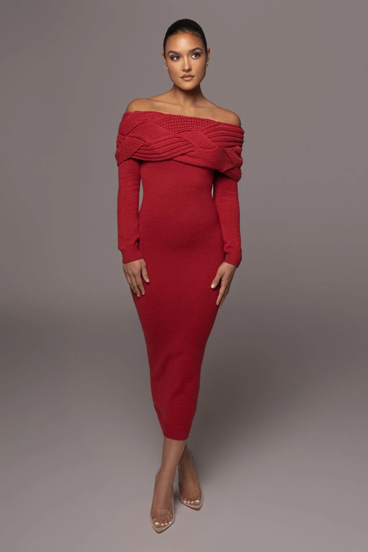 JLUXLABEL RED CECYL KNIT SWEATER DRESS SALE 3 JLUXLABEL RED CECYL KNIT SWEATER DRESS SALE