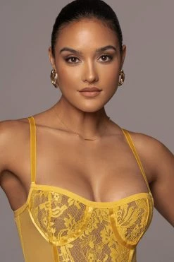 JLUXLABEL DRESSES YELLOW NIYKEE MESH AND LACE SET 13 JLUXLABEL DRESSES YELLOW NIYKEE MESH AND LACE SET