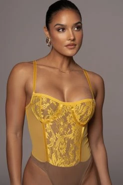 JLUXLABEL DRESSES YELLOW NIYKEE MESH AND LACE SET 14 JLUXLABEL DRESSES YELLOW NIYKEE MESH AND LACE SET