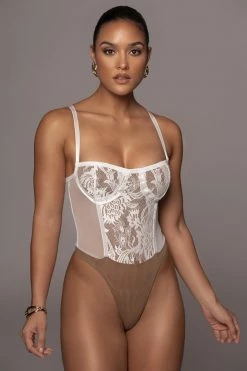 JLUXLABEL DRESSES IVORY NIYKEE MESH AND LACE SET