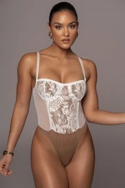 JLUXLABEL DRESSES IVORY NIYKEE MESH AND LACE SET