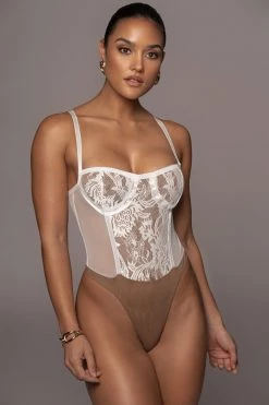 JLUXLABEL DRESSES IVORY NIYKEE MESH AND LACE SET