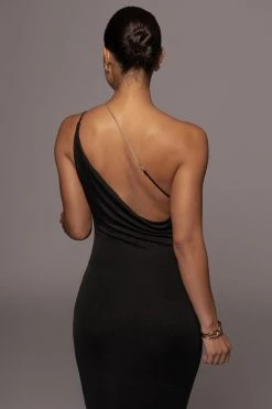 JLUXLABEL DRESSES BLACK MODERN MUSE MIDI DRESS