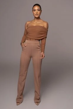 JLUXLABEL PECAN SHEER PERFECTION BODYSUIT