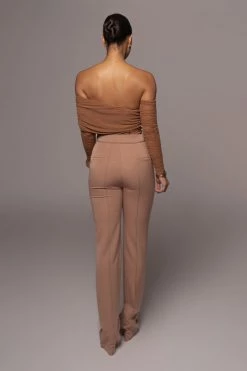 JLUXLABEL SALE TAN PALOMA TAILORED TROUSERS