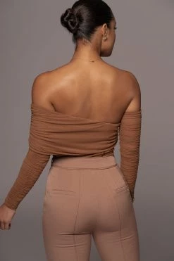 JLUXLABEL PECAN SHEER PERFECTION BODYSUIT