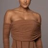 JLUXLABEL PECAN SHEER PERFECTION BODYSUIT