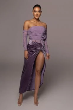 JLUXLABEL TOPS PURPLE SHEER PERFECTION BODYSUIT