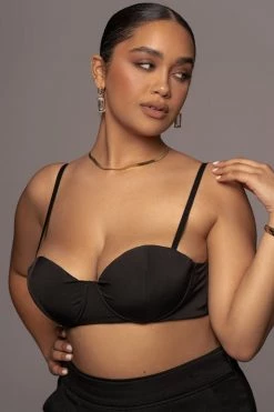 JLUXLABEL TOPS NOIR SOLENE BUSTIER