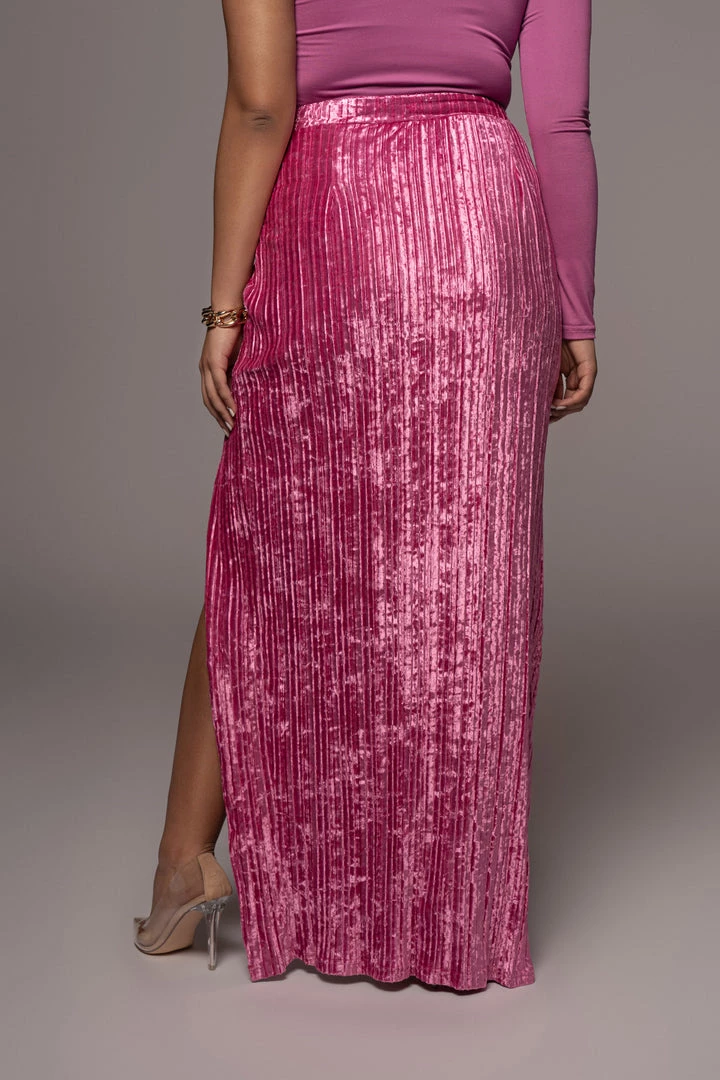 JLUXLABEL BOTTOMS FUCHSIA KRISANA VELVET HIGH SLIT SKIRT 16 JLUXLABEL BOTTOMS FUCHSIA KRISANA VELVET HIGH SLIT SKIRT