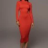 JLUXLABEL JLUXBASIX Red Janessa Double Lined Turtleneck Dress 2 JLUXLABEL JLUXBASIX Red Janessa Double Lined Turtleneck Dress