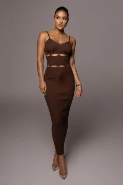JLUXLABEL CHOCOLATE ELIZA MAXI DRESS