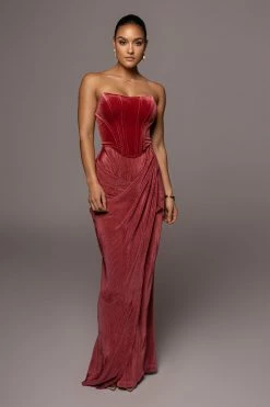 JLUXLABEL BOTTOMS BARBERRY TRUE BLISS MAXI SKIRT