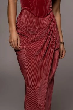 JLUXLABEL BOTTOMS BARBERRY TRUE BLISS MAXI SKIRT