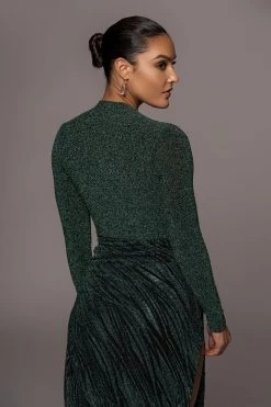 JLUXLABEL GREEN/BLACK UNTAMED SLIT DRESS DRESSES