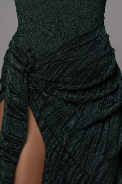 JLUXLABEL GREEN/BLACK UNTAMED SLIT DRESS DRESSES