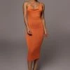 JLUXLABEL ORANGE MODERN MUSE MIDI DRESS GETAWAY WEAR