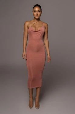 JLUXLABEL MAUVE MODERN MUSE MIDI DRESS GETAWAY WEAR