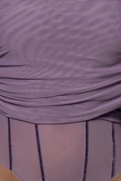 JLUXLABEL TOPS PURPLE SHEER PERFECTION BODYSUIT