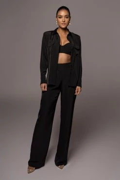 JLUXLABEL TOPS NOIR MISTY BUTTON UP