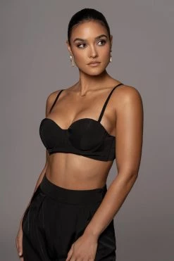 JLUXLABEL TOPS NOIR SOLENE BUSTIER