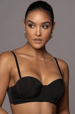 JLUXLABEL TOPS NOIR SOLENE BUSTIER