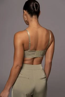 JLUXLABEL BOTTOMS OLIVE CANDICE TROUSERS 28 JLUXLABEL BOTTOMS OLIVE CANDICE TROUSERS