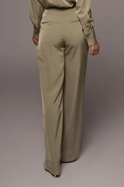 JLUXLABEL BOTTOMS OLIVE CANDICE TROUSERS 27 JLUXLABEL BOTTOMS OLIVE CANDICE TROUSERS