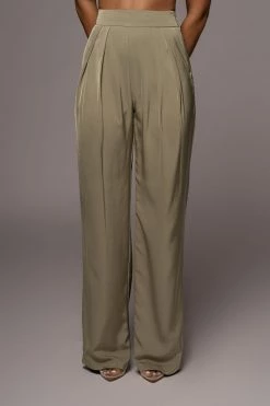 JLUXLABEL BOTTOMS OLIVE CANDICE TROUSERS