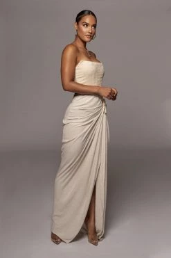 JLUXLABEL NATURAL NOELIA LINEN SLIT SKIRT NEW ARRIVALS