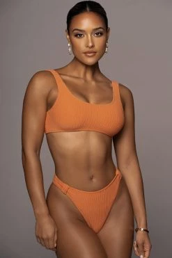 JLUXLABEL ORANGE BLESSE RIBBED BIKINI SET