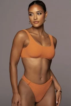 JLUXLABEL ORANGE BLESSE RIBBED BIKINI SET