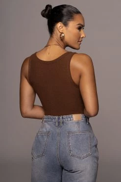 JLUXLABEL CHOCOLATE BUTTONED RIBBED TANK TOPS 13 JLUXLABEL CHOCOLATE BUTTONED RIBBED TANK TOPS