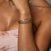 Fame Accessories NEW ARRIVALS GOLD DESI BRACELET SET