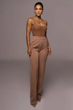 JLUXLABEL SALE TAN PALOMA TAILORED TROUSERS