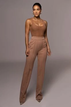 JLUXLABEL SALE TAN PALOMA TAILORED TROUSERS
