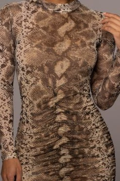 JLUXLABEL SNAKESKIN BOA MOCK NECK SHEER DRESS 26 JLUXLABEL SNAKESKIN BOA MOCK NECK SHEER DRESS