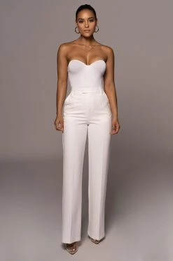 JLUXLABEL WHITE DOLLY TAILORED TROUSERS NEW ARRIVALS