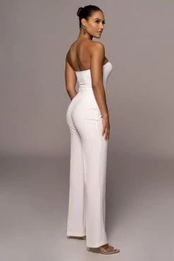 JLUXLABEL WHITE DOLLY TAILORED TROUSERS NEW ARRIVALS