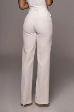 JLUXLABEL WHITE DOLLY TAILORED TROUSERS NEW ARRIVALS