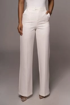 JLUXLABEL WHITE DOLLY TAILORED TROUSERS NEW ARRIVALS