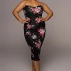 JLUXLABEL BLACK PURPLE FLORAL CASSIA FLORAL STRAP DRESS NEW ARRIVALS