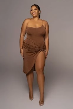 JLUXLABEL CHOCOLATE NEW FLAME SLINKY SKIRT SET