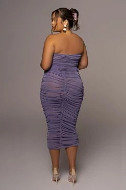 JLUXLABEL PURPLE/SILVER CELESTIA MIDI DRESS NEW ARRIVALS