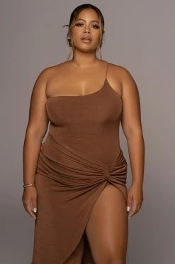 JLUXLABEL CHOCOLATE NEW FLAME SLINKY SKIRT SET