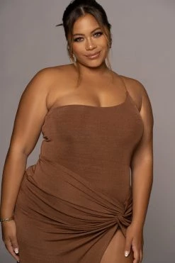JLUXLABEL CHOCOLATE NEW FLAME SLINKY SKIRT SET