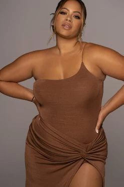 JLUXLABEL CHOCOLATE NEW FLAME SLINKY SKIRT SET