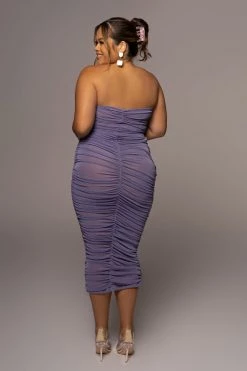 JLUXLABEL PURPLE/SILVER CELESTIA MIDI DRESS NEW ARRIVALS