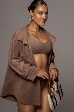 JLUXLABEL SALE CHOCOLATE EASON OVERSIZED BUTTON UP SHIRT